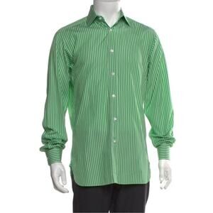 Ralph Lauren Purple Label Mens Stripe Long Sleeve Dress Shirt EUC Size XL Preppy